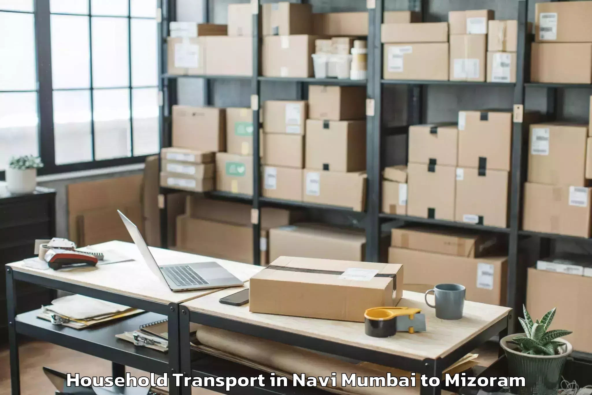 Quality Navi Mumbai to Serchhip Household Transport